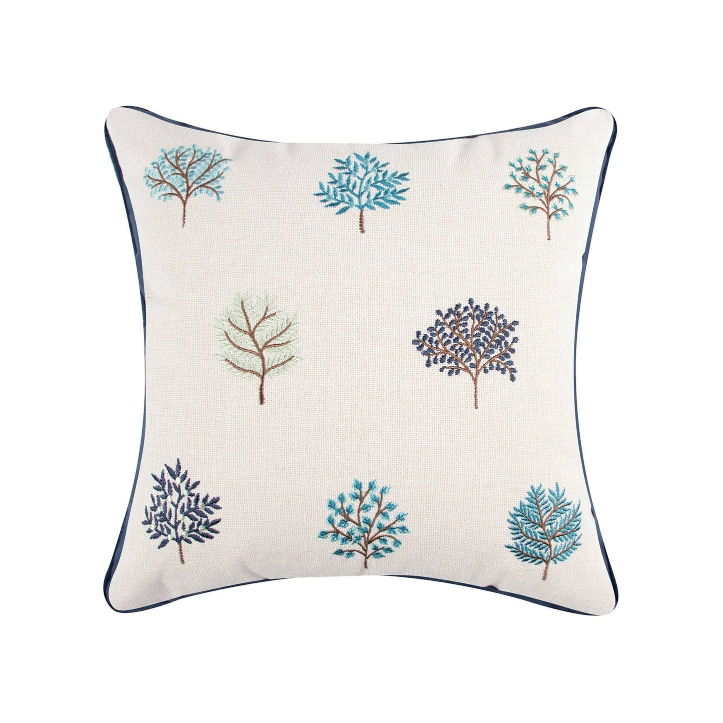 Levtex Home - English Forest Embroidered Tree Pillow: Cream / 16x16