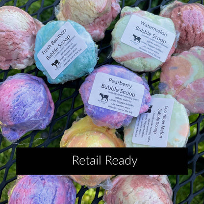 Whitetail Lane Farm Goat Milk Soap - Bubble Scoops Solid Bubble Bath RAINBOW SHERBET