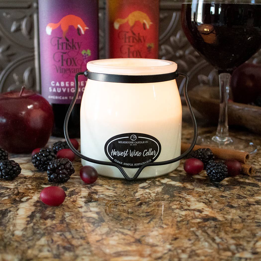 Milkhouse Candle Company - 16 oz Butter Jar Candle: Harvest Wine Cellar