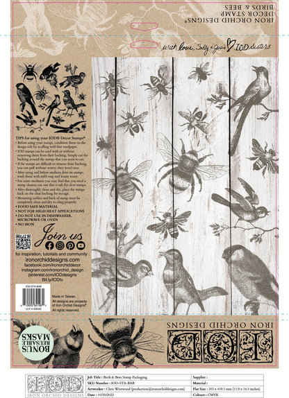 IOD Birds & Bees 12x12 IOD Stamp™