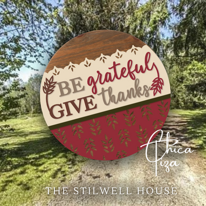 Give Thanks Round Door Hanger | ChicaTiza