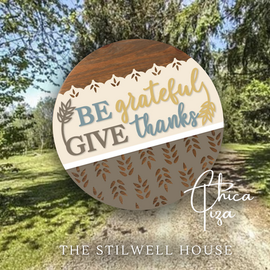 Give Thanks Round Door Hanger | ChicaTiza