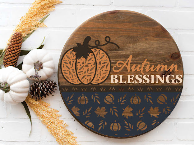 Autumn Blessings Round Door Hanger |ChicaTiza