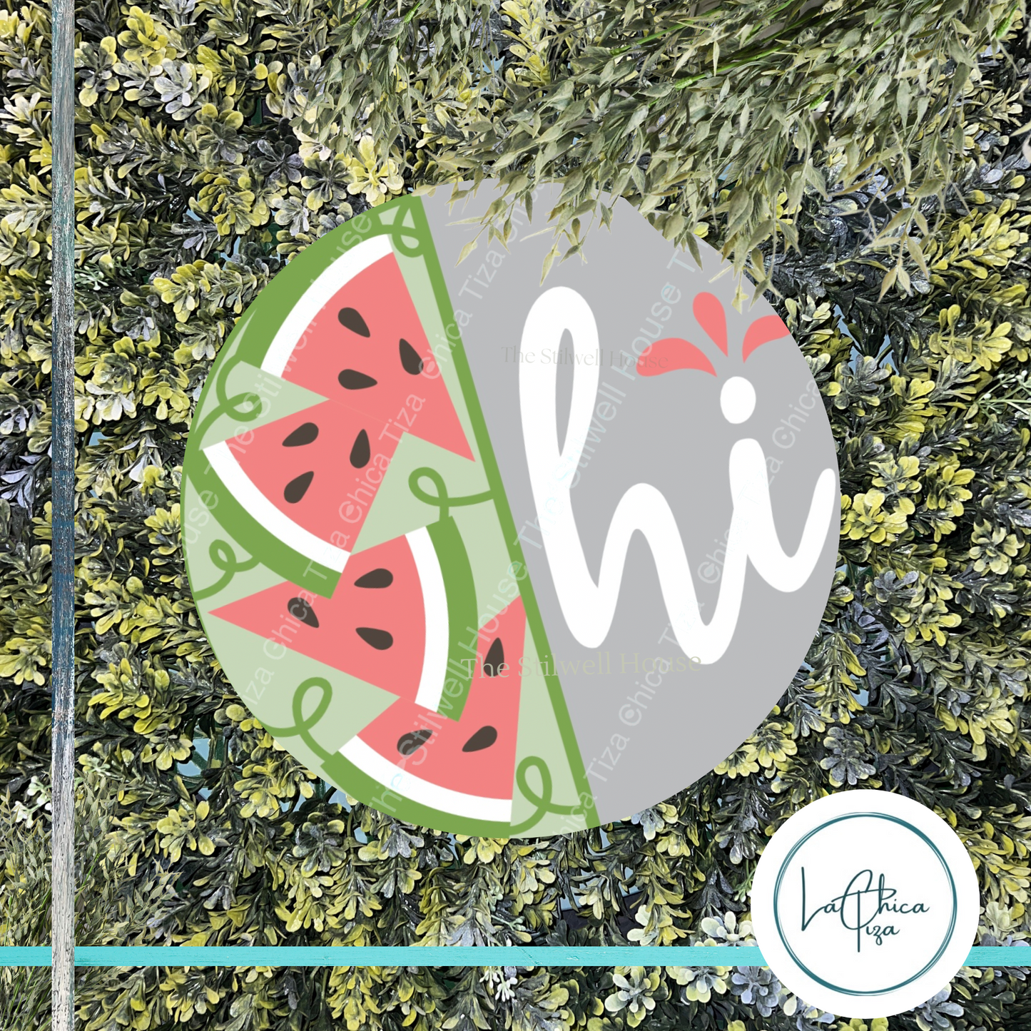 Watermelon Quarters Hi round  - Round  Wood Door Sign | Hanger | ChicaTiza