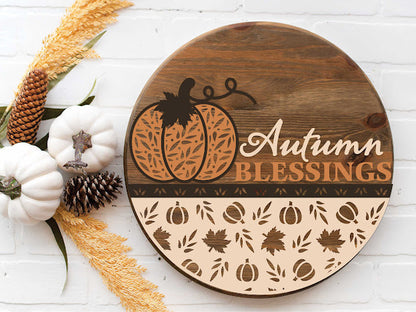 Autumn Blessings Round Door Hanger |ChicaTiza