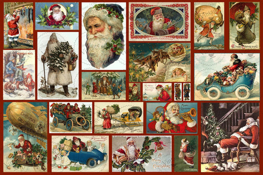 Vintage Santa Postcars | JRV Decoupage  Paper 30x20 inch (Copy)