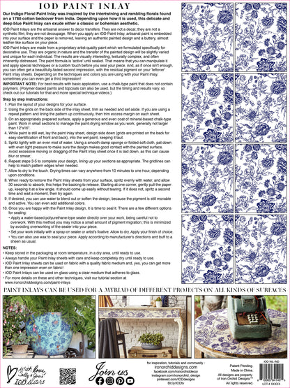 IOD Indigo Floral IOD Paint Inlay 12x16 Pad™