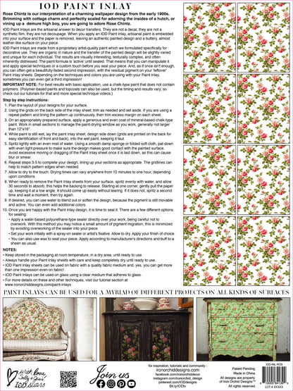 IOD Rose Chintz IOD Paint Inlay 12x16 Pad™