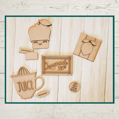 Lemon Squeezy - Wood Tiered Tray Decor Kit | Chica Tiza