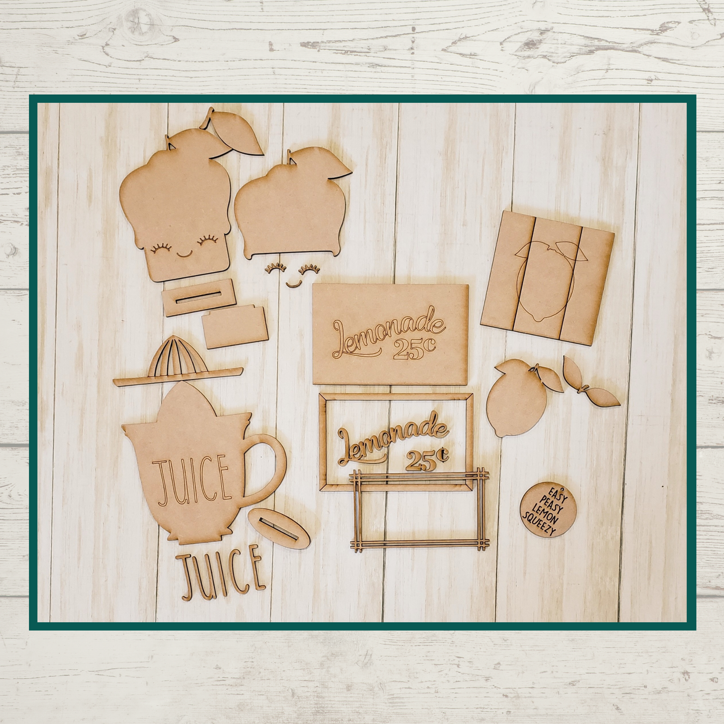 Lemon Squeezy - Wood Tiered Tray Decor Kit | Chica Tiza