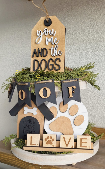 Pets Wooden Tier Tray Set  | Chica Tiza