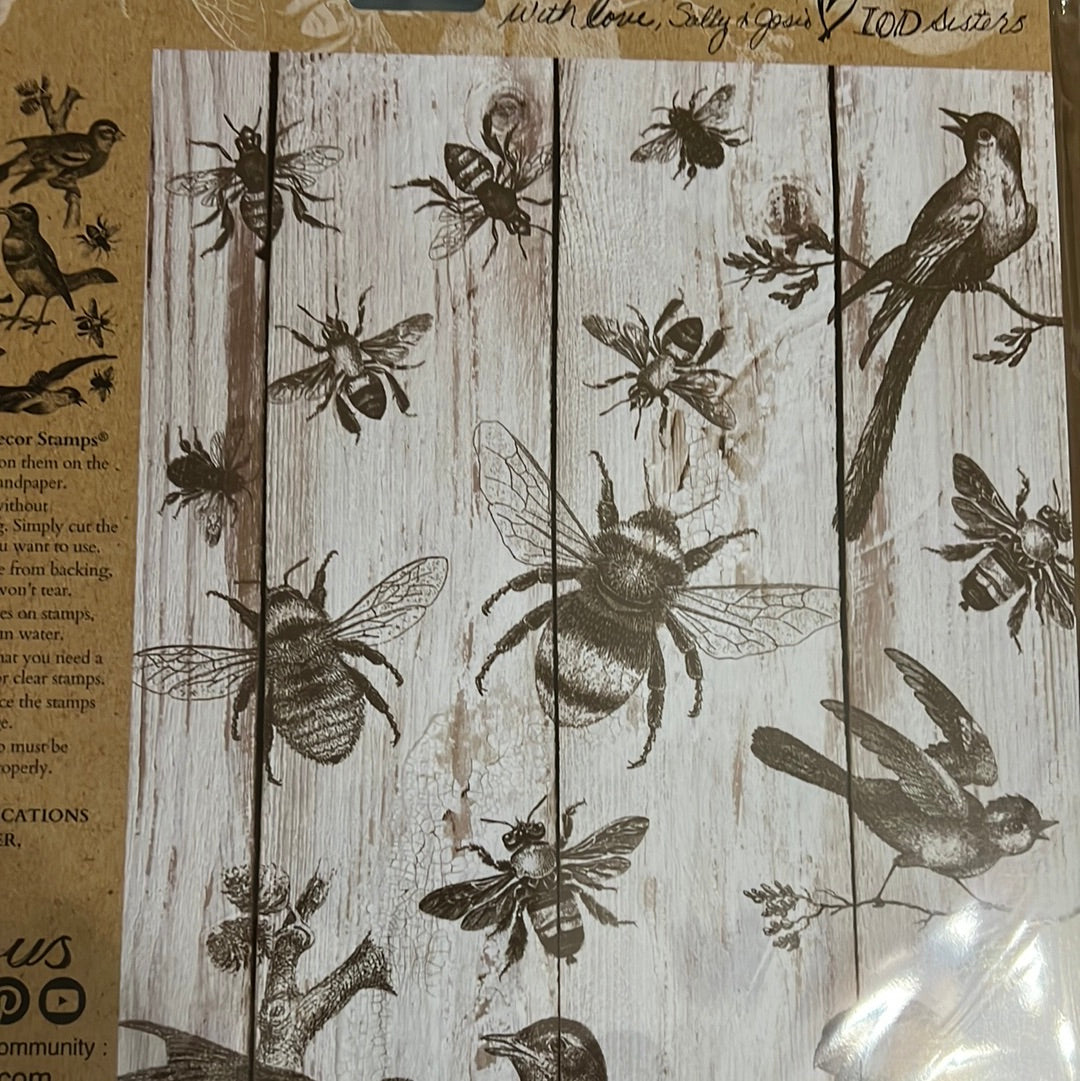 IOD Birds & Bees 12x12 IOD Stamp™